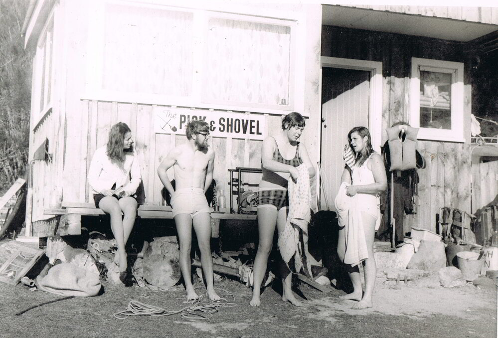Swimmers at the Pick &amp; Shovel Hut 
