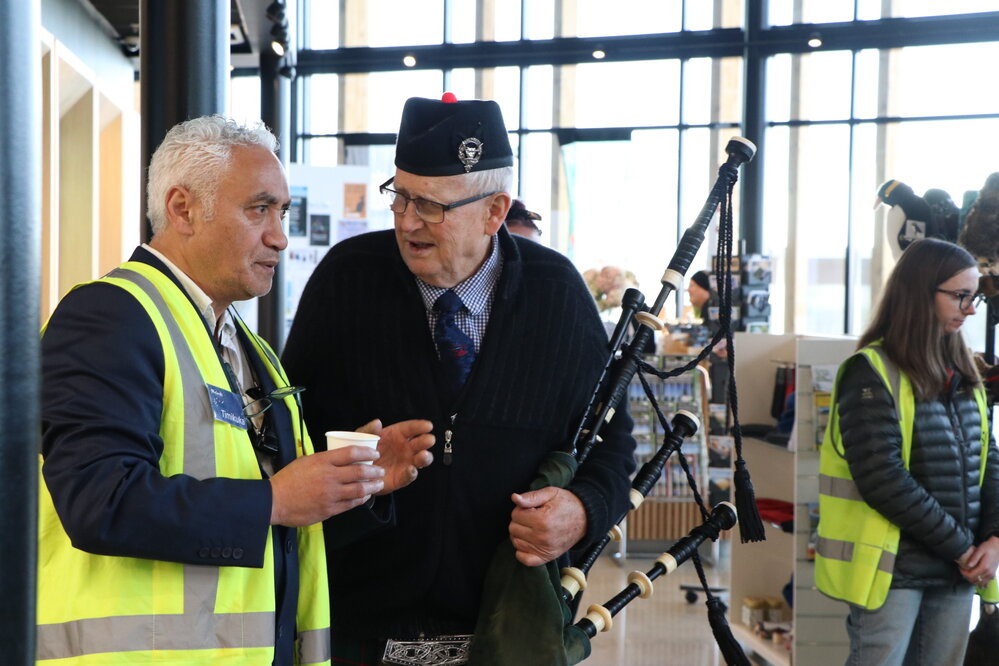 Matua Timikuka Walker and Piper Donald Wilson prepare for Powhiri
