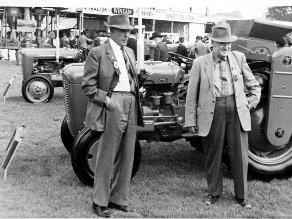 J A Taylor at Ag Show in UK, 1960s
