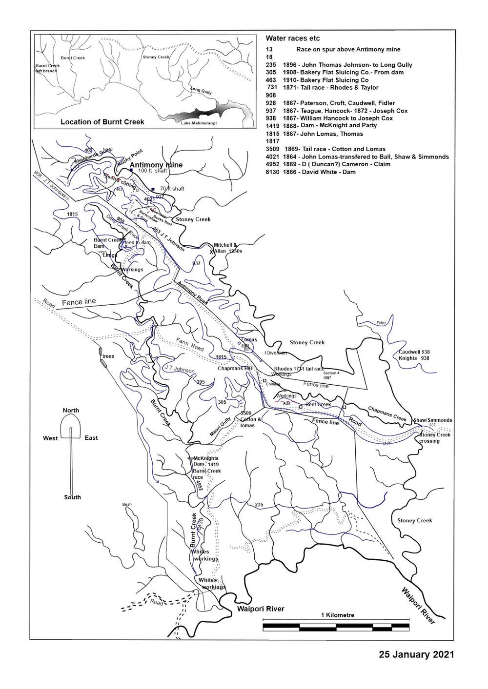 Burnt Creek, Waipori