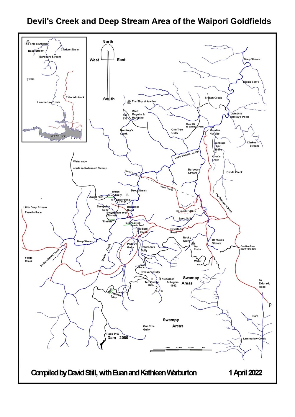 Devil's Creek and Deep Stream area, Waipori