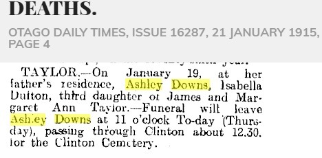 Isabella (Lisa) Dufton TAYLOR Death Notice, 1915