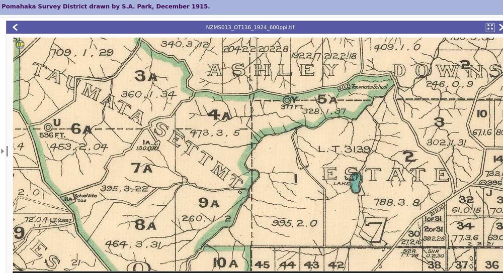 Pomahaka Survey District 1915 Zoomed In