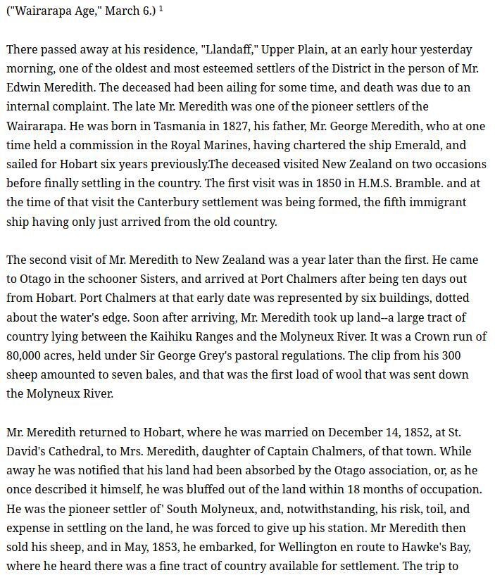 Edwin Meredith Obituary