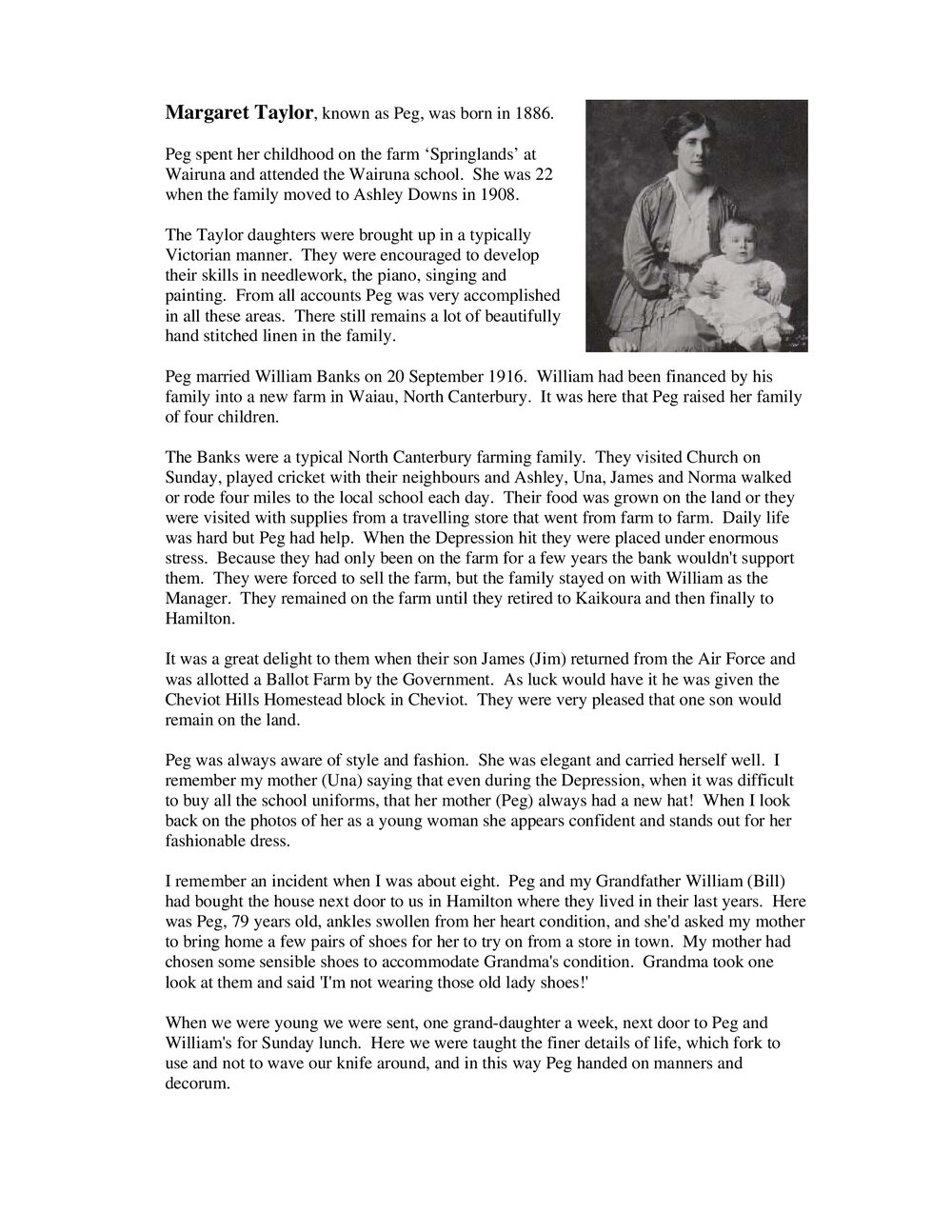Biographies of James and Margaret Taylor's Children