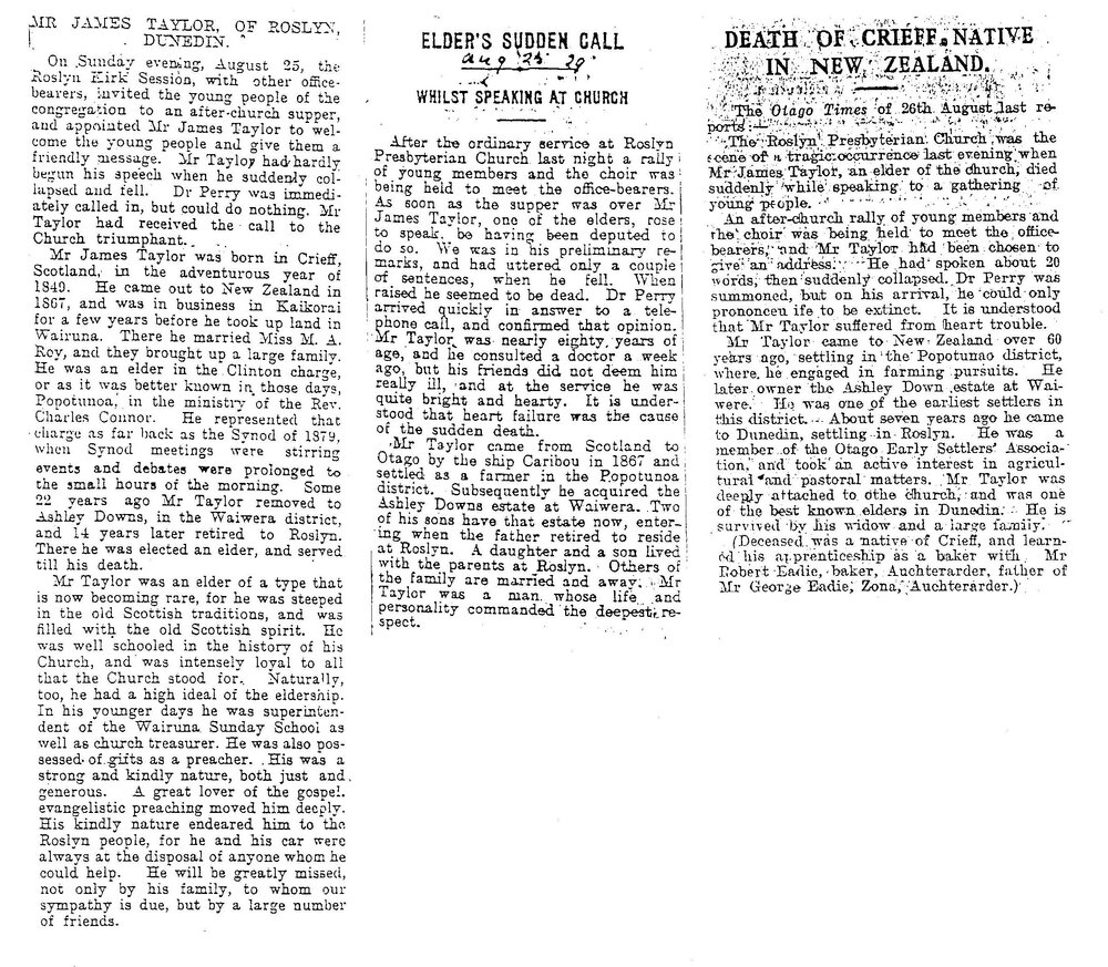 James Taylor Death Notice