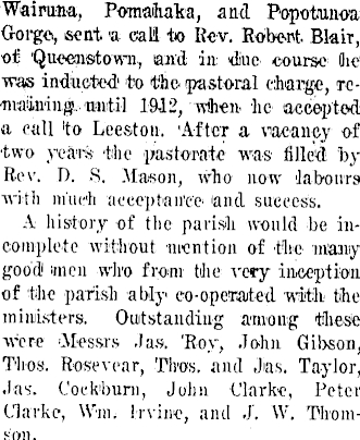 A brief history of the Clinton Presbyterian Church