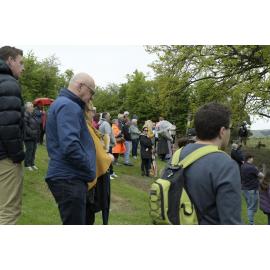 Descendants watch Archaeology Address at Lawrence Cemetery