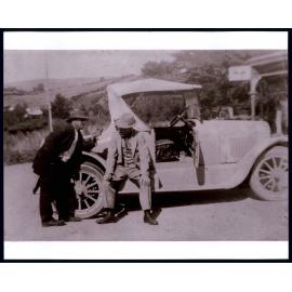 Watt Sinclair outside Waihola Store