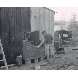 Chimney being Built at Pick & Shovel Hut