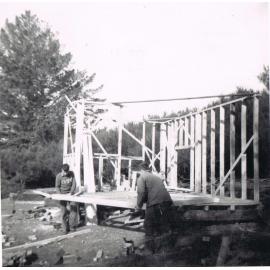 Frame Underway at Pick & Shovel Hut, Lake Mahinerangi