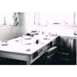 Table at Pick & Shovel Hut, Lake Mahinerangi