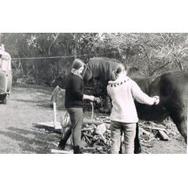 Roberta and Lexie at Pick & Shovel, Lake Mahinerangi
