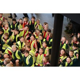 Clinton Students await Powhiri