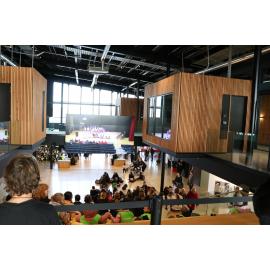 Participants watch Waiata Powhiri