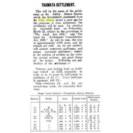 Taumata Settlement, 1908
