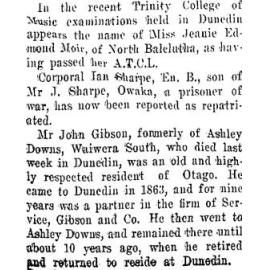 John Gibson Death Notice