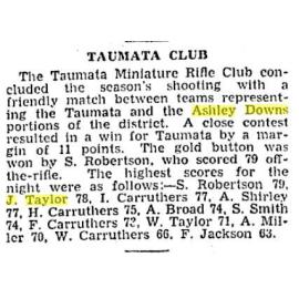 Taumata Miniature Rifle Club 1939