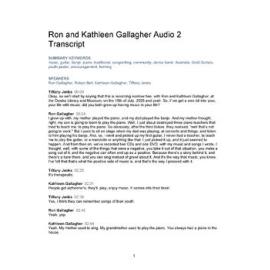 Ron and Kathleen Gallagher Oral History Audio Two Transcript