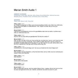Marian Smith Oral History Audio One Transcript