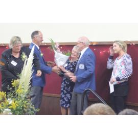 Maureen Cummings receives Flowers